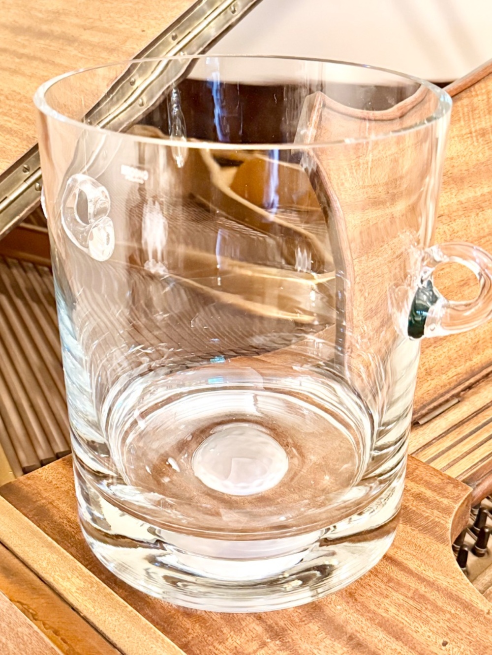 Crystal ice bucket, Poland, golf ball on bottom - Picture 2 of 4